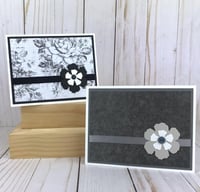 Image 4 of Black and White Floral Card Making Kit for Adults to DIY 6 Flower Greeting Cards