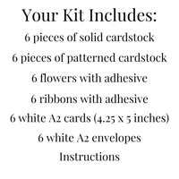 Image 10 of Black and White Floral Card Making Kit for Adults to DIY 6 Flower Greeting Cards