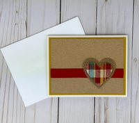 Image 2 of Fall Card Kit to Make 6 Embossed Autumn Greeting Cards with Plaid Hearts
