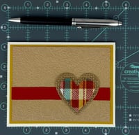 Image 7 of Fall Card Kit to Make 6 Embossed Autumn Greeting Cards with Plaid Hearts