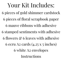 Image 9 of Thinking of You Sympathy Floral Card Making Kit for Adults