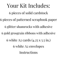 Image 9 of St. Patrick's Day Card Making Kit for Adults to DIY 6 Shamrock St. Paddy's Day Cards