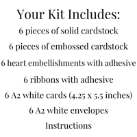 Image 10 of Blue and Yellow Embossed Card Making Kit for Adults to DIY 6 Paisley Heart Cards