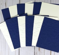 Image 5 of Blue and Yellow Embossed Card Making Kit for Adults to DIY 6 Paisley Heart Cards