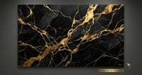Image 2 of Golden Abyss Abstract Tableau - Luxury Gold & Navy Abstract Wall Art Canvas