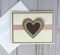 Image 2 of Rustic Wedding Card Making Kit for Adults to Make 6 Embossed Cards with Burlap Hears