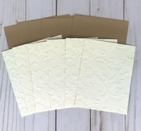 Image 5 of Rustic Wedding Card Making Kit for Adults to Make 6 Embossed Cards with Burlap Hears