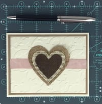 Image 8 of Rustic Wedding Card Making Kit for Adults to Make 6 Embossed Cards with Burlap Hears
