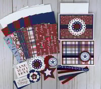 Image 1 of Patriotic Card Making Kit for Adults to DIY 6 Assorted 4th of July Cards