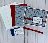 Image 4 of Patriotic Card Making Kit for Adults to DIY 6 Assorted 4th of July Cards