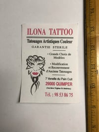 Image 1 of ILONA Tattoo France business card 90’s 