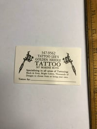Image 1 of Tattoo Lee’s Golden Needle business card 90’s