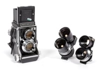 Image 1 of Mamiyaflex 6X6 TLR Medium format camera with 65mm 80mm 180mm lenses TESTED 2217