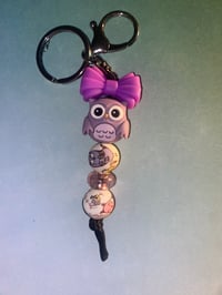 Purple owl keychain