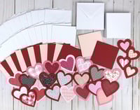 Image 1 of Mini Heart Valentine Card Kit for Kids to DIY 24 Valentine Cards