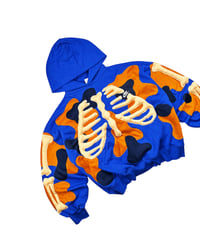 Image 2 of Re-worked 1 of 1 Nike 3D Puff Bones Patchflow Hoodie Size XL