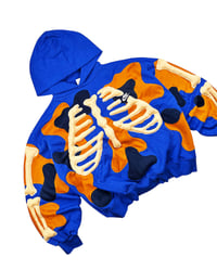 Image 3 of Re-worked 1 of 1 Nike 3D Puff Bones Patchflow Hoodie Size XL