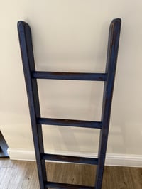 Image 4 of Blue Painted Wooden Ladder
