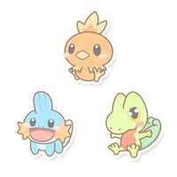 Torchic, Mudkip & Treecko Sticker Flakes