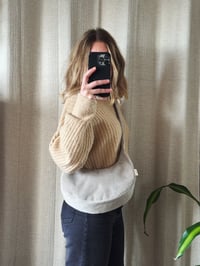 Image 1 of Sac croissant • velours côtelé greige