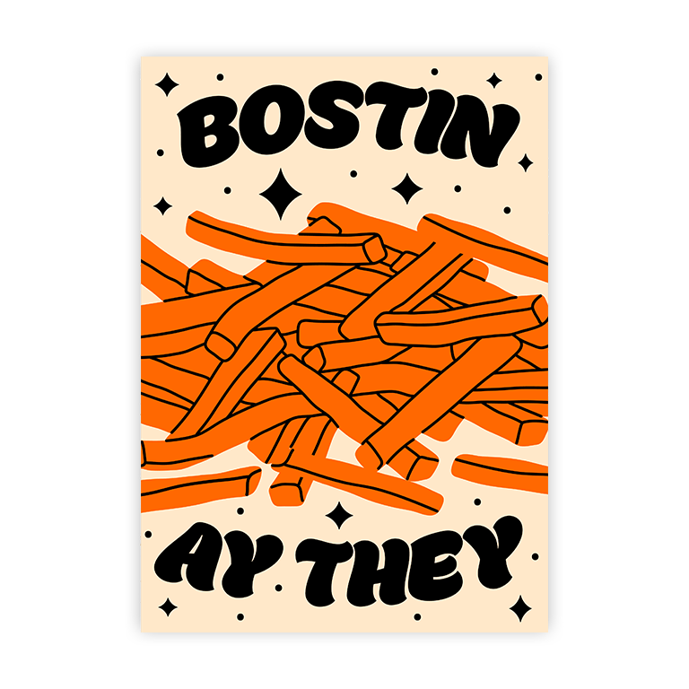 Image of Orange Chips Bostin Ay They Art Print | A4 🟠