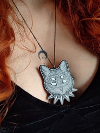 Image 1 of Goth kitty necklace