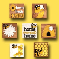 Image 5 of Bee Interchangeable Inserts | Farmhouse “Home Sweet Home” Bee Themed Set