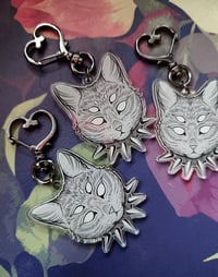 Image 1 of Goth cat keychain