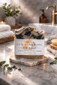 Image 1 of Stone & Steel- Activated Charcoal & Aloe Vera Detox Soap 4.5 oz