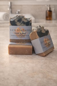 Image 2 of Stone & Steel- Activated Charcoal & Aloe Vera Detox Soap 4.5 oz