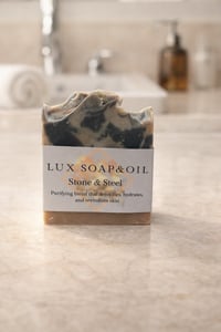 Image 4 of Stone & Steel- Activated Charcoal & Aloe Vera Detox Soap 4.5 oz