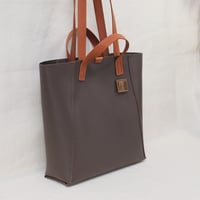 Image 2 of Twin-handled Tote in pebbled chocolate