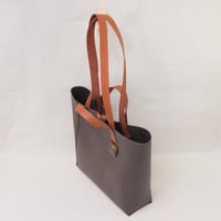 Image 6 of Twin-handled Tote in pebbled chocolate