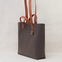 Image 4 of Twin-handled Tote in pebbled chocolate