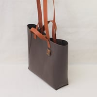 Image 5 of Twin-handled Tote in pebbled chocolate