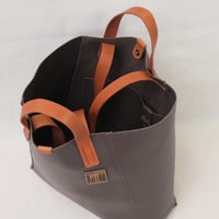Image 7 of Twin-handled Tote in pebbled chocolate