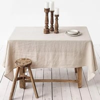 Image 1 of 100% Pure Linen Solid Color Table Cloth