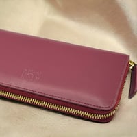 Image 2 of Kivik | Apple Leather Long Zip Wallet - Wine Red