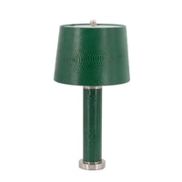 Image 3 of Elegant 27' Green Faux Crocodile Leather Table Lamp