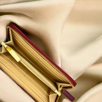 Image 3 of Kivik | Apple Leather Long Zip Wallet - Wine Red