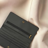 Image 3 of Cactus Leather Slim Wallet - Black