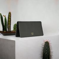Image 4 of Cactus Leather Slim Wallet - Black