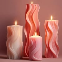 Image 1 of Wave Cylindrical Candle Silicone Mold With Irregular Geometric Shape Twisted