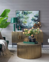 Image 5 of Elegant 27' Green Faux Crocodile Leather Table Lamp