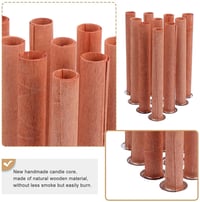 Image 3 of 8pcs Wooden Candle Wicks Round Tube Smokeless Candle Cores Replacement