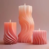 Image 2 of Wave Cylindrical Candle Silicone Mold With Irregular Geometric Shape Twisted