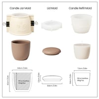 Image 2 of Boowan Nicole Candle Jar Silicone Mold and 7oz Candle Refill Mold Reusable
