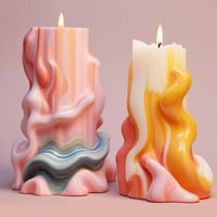 Image 3 of Wave Cylindrical Candle Silicone Mold With Irregular Geometric Shape Twisted