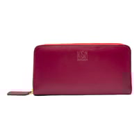 Image 6 of Kivik | Apple Leather Long Zip Wallet - Wine Red