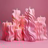Image 4 of Wave Cylindrical Candle Silicone Mold With Irregular Geometric Shape Twisted